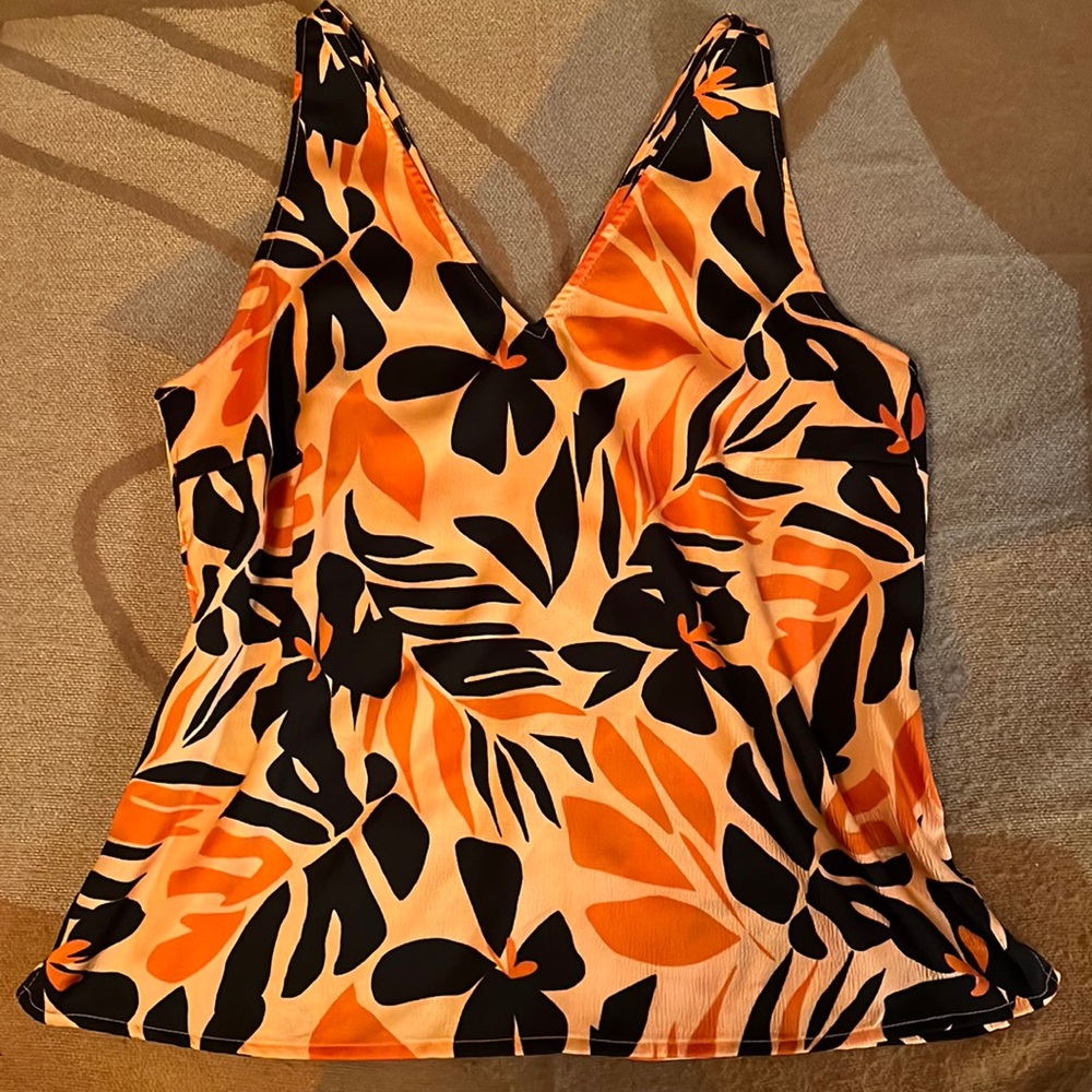 Retro Floral breezy textured sleeveless blouse, S